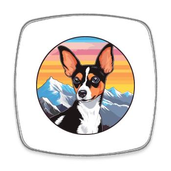 Spielzeug Foxterrier Hunderasse Cartoon Kawaii Watercolo - Viereckiger Kühlschrankmagnet - Weiß - Vorne
