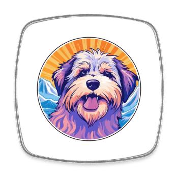 Sarplaninac Hunderasse Karikatur Kawaii Aquarell - Viereckiger Kühlschrankmagnet - Weiß - Vorne