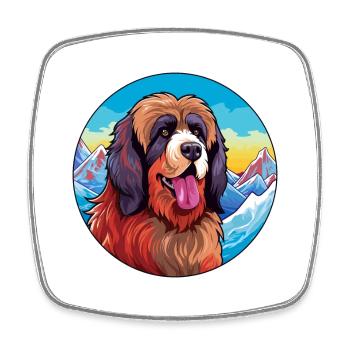 Tibetischer Mastiff Hunderasse Cartoon Kawaii Watercolo - Viereckiger Kühlschrankmagnet - Weiß - Vorne