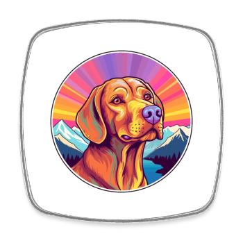 Vizsla Hunderasse Cartoon Kawaii Aquarell - Viereckiger Kühlschrankmagnet - Weiß - Vorne