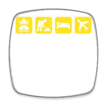 Worker Earn Money Job Work Statement - Square fridge magnet - white - Front