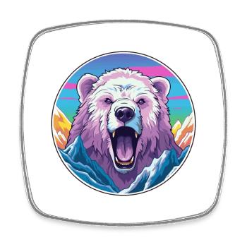 Ours Aquarelle Dessin Animé Kawaii Animal De Compagnie Coloré - Magnet carré - blanc - Devant