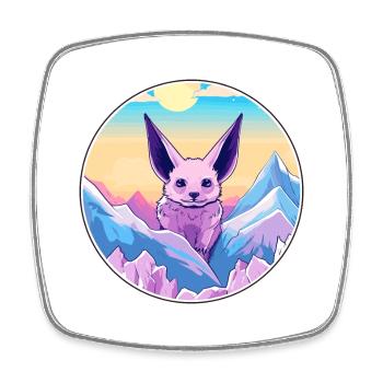 Fledermaus Aquarell Karikatur Kawaii Haustier Tier Bunt - Viereckiger Kühlschrankmagnet - Weiß - Vorne