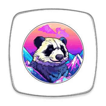 Blaireau Aquarelle Dessin Animé Kawaii Animal De Compagnie Colorf - Magnet carré - blanc - Devant