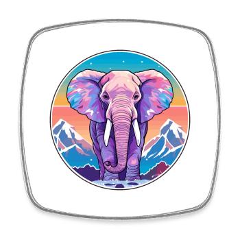 Elefant Aquarell Karikatur Kawaii Haustier Tier Colo - Viereckiger Kühlschrankmagnet - Weiß - Vorne