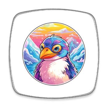 Penguin Watercolor Cartoon Kawaii Pet Animal Color - Square fridge magnet - white - Front