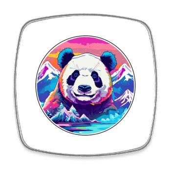 Panda Aquarell Karikatur Kawaii Haustier Tier Farbefu - Viereckiger Kühlschrankmagnet - Weiß - Vorne