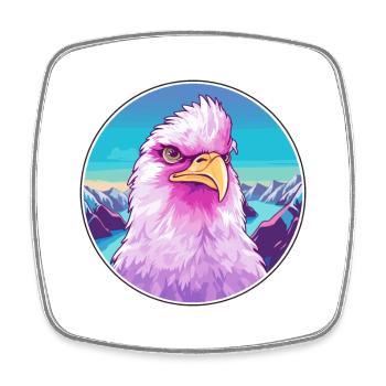 Chicken Watercolor Cartoon Kawaii Pet Animal Color - Square fridge magnet - white - Front