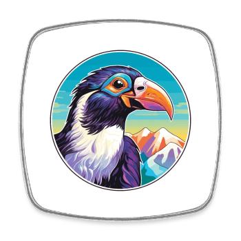 Pie Aquarelle Dessin Animé Kawaii Animal De Compagnie Colorf - Magnet carré - blanc - Devant