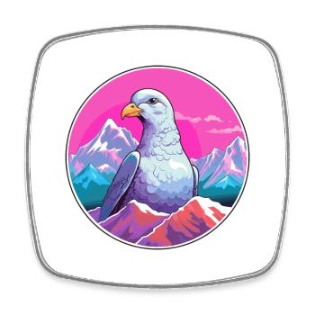 Taube Aquarell Karikatur Kawaii Haustier Tier Farbe - Viereckiger Kühlschrankmagnet - Weiß - Vorne