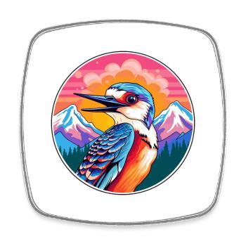 Specht Aquarell Karikatur Kawaii Haustier Tier Co - Viereckiger Kühlschrankmagnet - Weiß - Vorne