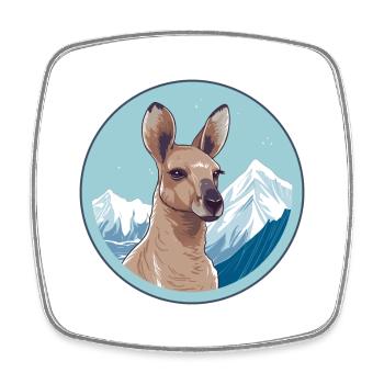 Kangourou Aquarelle Dessin Animé Kawaii Animal Animal Colo - Magnet carré - blanc - Devant