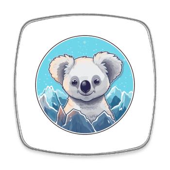 Koala Aquarell Karikatur Kawaii Haustier Tier Farbefu - Viereckiger Kühlschrankmagnet - Weiß - Vorne