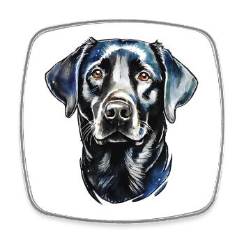 Labrador Retriever Portrait - Square fridge magnet - white - Front