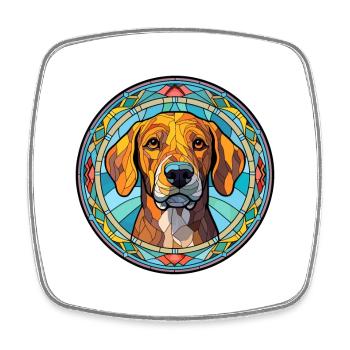 Alano Espanol Dog Breed Stained Glass Colorful Wat - Square fridge magnet - white - Front
