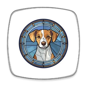 Bleu De Gascogne Dog Breed Stained Glass Colorful - Square fridge magnet - white - Front