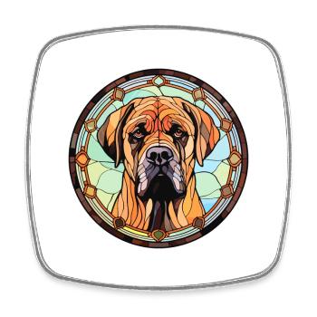 Boerboel chien race vitrail coloré Watercol - Magnet carré - blanc - Devant