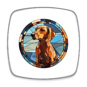 Braque du Bourbonnais Hunderasse Buntglas Colo - Viereckiger Kühlschrankmagnet - Weiß - Vorne