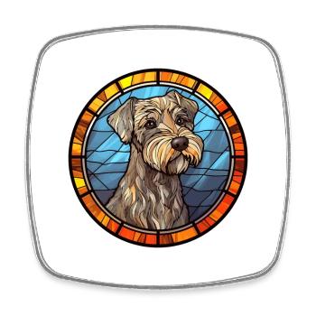 Cesky Terrier Hunderasse Buntes Glas Wat - Viereckiger Kühlschrankmagnet - Weiß - Vorne