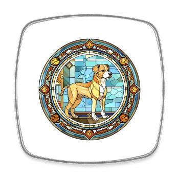 Chinese Imperial Dog Breed Stained Glass Colorful - Square fridge magnet - white - Front