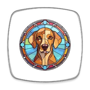 Cimarron Uruguayo Dog Breed Stained Glass Colorful - Square fridge magnet - white - Front