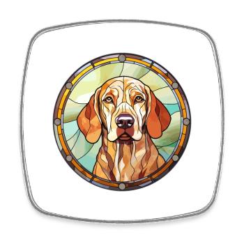 Bracco Italiano chien race vitrail coloré W - Magnet carré - blanc - Devant