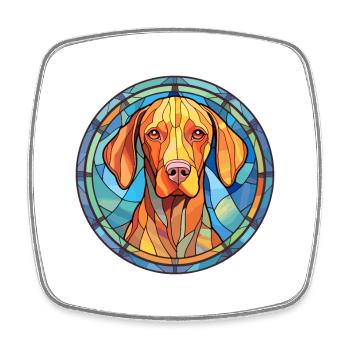 Broholmer chien race vitrail coloré Waterco - Magnet carré - blanc - Devant