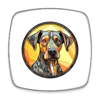 Catahoula Leopard Hund Rasse Bunt Glas Bunt - Viereckiger Kühlschrankmagnet - Weiß - Vorne
