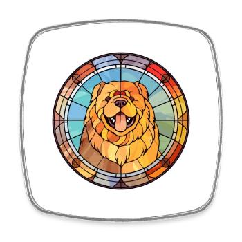 Chow Chow Hunderasse Buntes Glas Buntes Wasserco - Viereckiger Kühlschrankmagnet - Weiß - Vorne