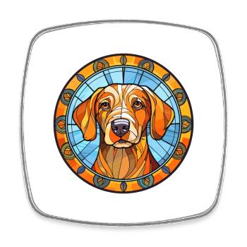 Danois suédois chien chien race vitrail Col - Magnet carré - blanc - Devant