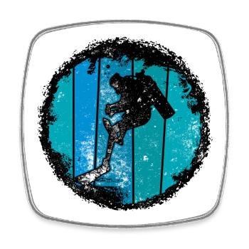 Blue Summit Silhouette - Square fridge magnet - white - Front