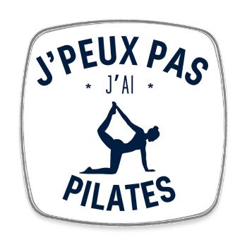 J peux pas j ai Pilates - Magnet carré - blanc - Devant