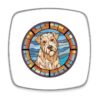 Glen d’Imaal Terrier chien race vitrail Colo - Magnet carré - blanc - Devant
