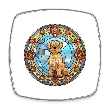 Grand Griffon Vendeen Hunderasse Buntglas Colo - Viereckiger Kühlschrankmagnet - Weiß - Vorne