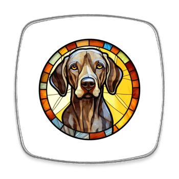French Gascony Pointer Dog Breed Stained Glass Col - Square fridge magnet - white - Front