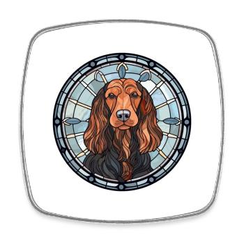 Gordon Setter Hunderasse Buntes Glas Wat - Viereckiger Kühlschrankmagnet - Weiß - Vorne