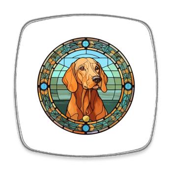 Hannoveraner Hund Rasse Buntes Glas Wat - Viereckiger Kühlschrankmagnet - Weiß - Vorne