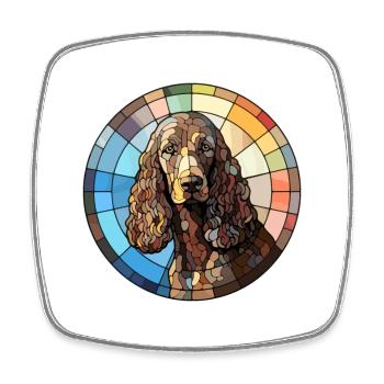 Irish Water Spaniel Dog Breed Buntglas Colorf - Viereckiger Kühlschrankmagnet - Weiß - Vorne