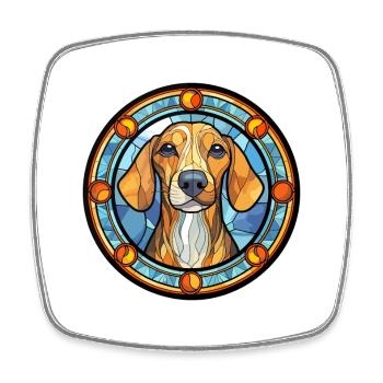 Jamthund Dog Breed Stained Glass Colorful Watercol - Square fridge magnet - white - Front