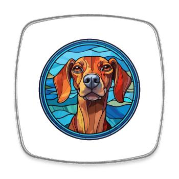 Kaikadi Dog Breed Stained Glass Colorful Watercolo - Square fridge magnet - white - Front