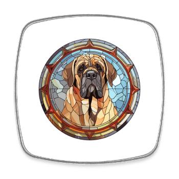 Kumaon Mastiff chien race vitrail coloré Wa - Magnet carré - blanc - Devant
