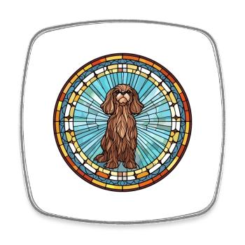 Griffon Nivernais Hunderasse Buntglas Bunt - Viereckiger Kühlschrankmagnet - Weiß - Vorne