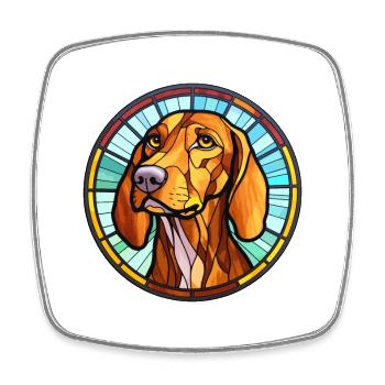 Hamiltonstovare Dog Breed Stained Glass Colorful W - Square fridge magnet - white - Front