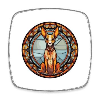 Hase indische Hunderasse Buntes Glas - Viereckiger Kühlschrankmagnet - Weiß - Vorne