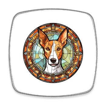 Ibizenkischer Jagdhund Hunderasse Buntes Glas Buntes Wate - Viereckiger Kühlschrankmagnet - Weiß - Vorne