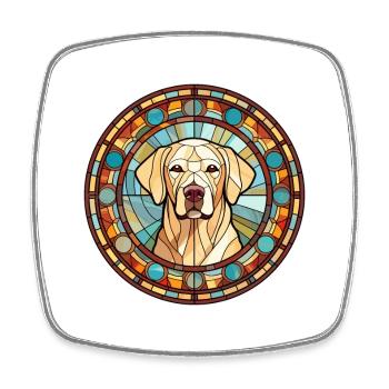 Labrador Retriever Hunderasse Buntglas Colorfu - Viereckiger Kühlschrankmagnet - Weiß - Vorne