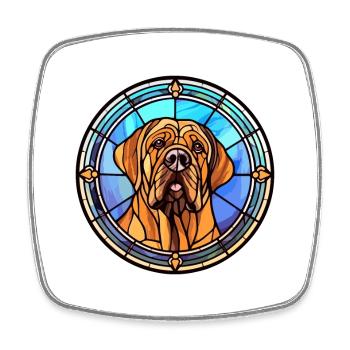 Mastiff chien race vitrail coloré Watercolo - Magnet carré - blanc - Devant