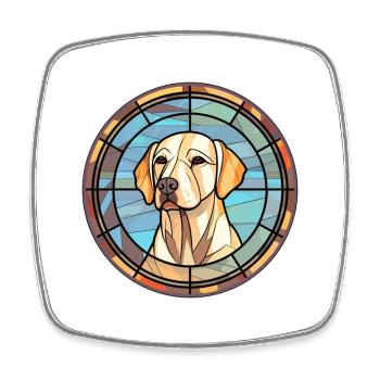 Labrador Dog Breed Stained Glass Colorful Watercol - Square fridge magnet - white - Front