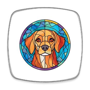 Lapinporokoira Dog Breed Stained Glass Colorful Wa - Square fridge magnet - white - Front