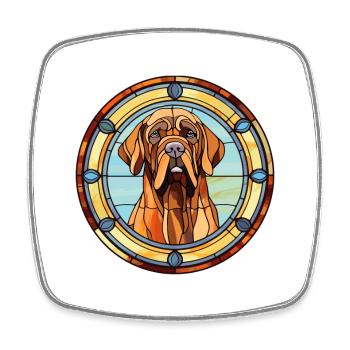 Mallorca Mastiff chien race vitrail coloré - Magnet carré - blanc - Devant